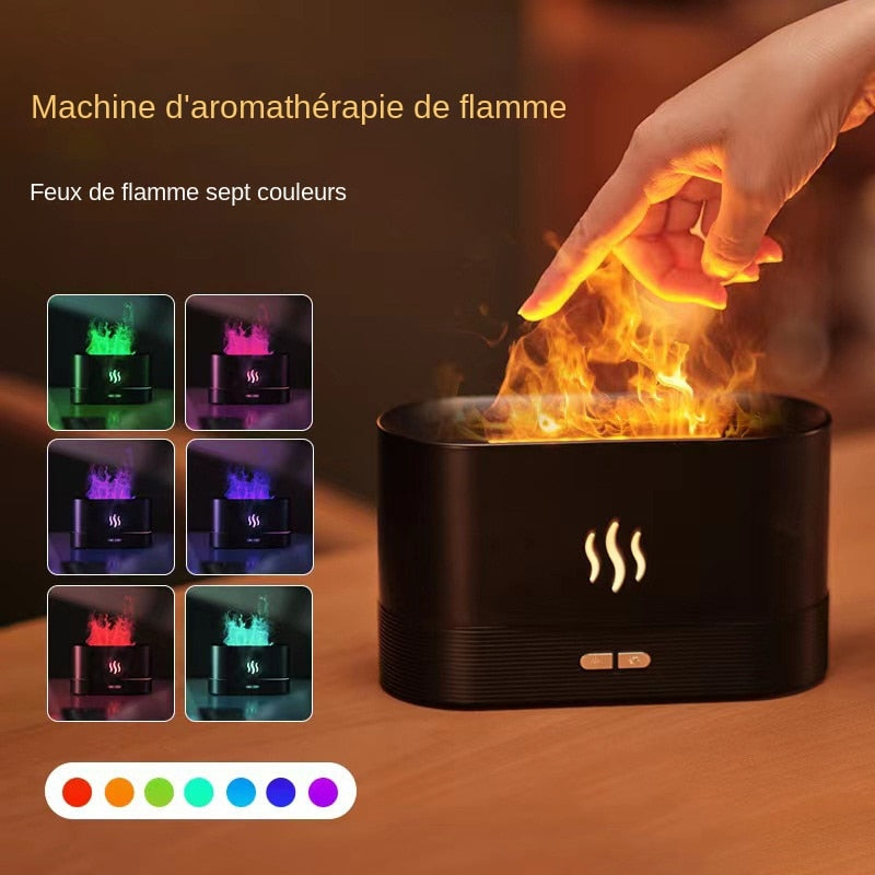 Humidificateur à flamme électrique 2 en 1, diffuseur d'arômes, lumière à  flamme 3D - GetBuy